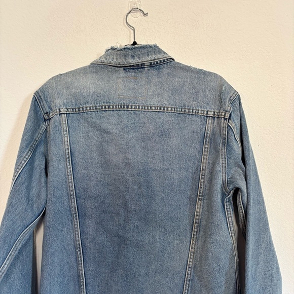 Levi's Ex Boyfriend Trucker Jean Jacket Palm Trees NWT - Picture 7 of 9